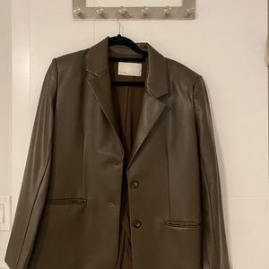Oak and fort leather blazer